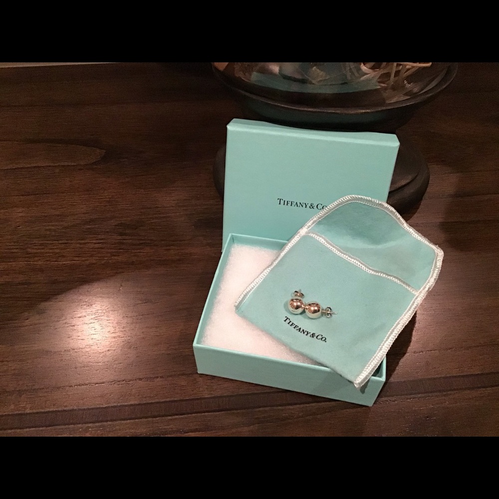 Tiffany sterling silver ball earrings